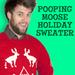 Screen Print Ugly Holiday Sweatshirt: Pooping Moose